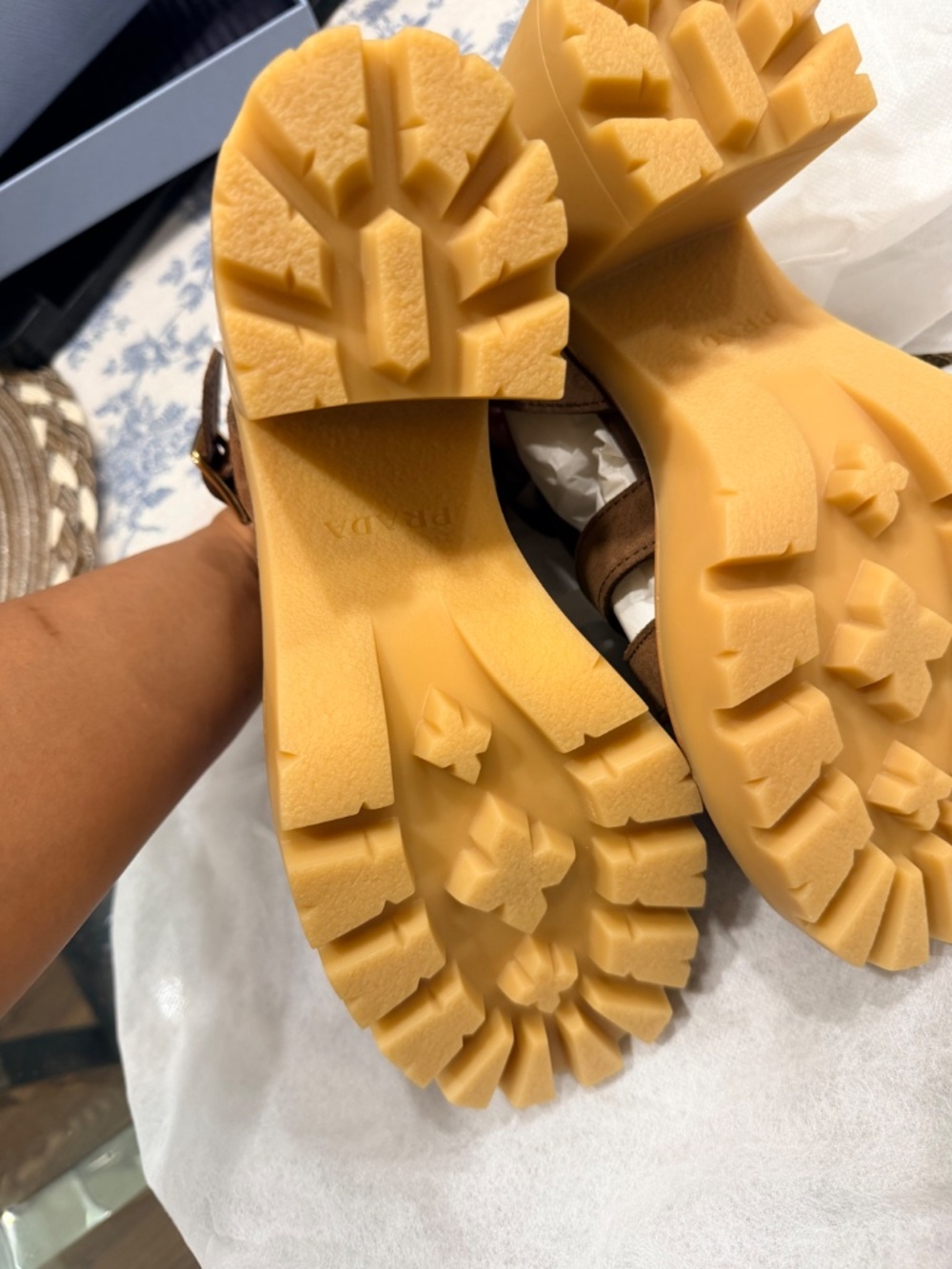 High Heeled Suede Prada Sandals - Picture 6 of 10
